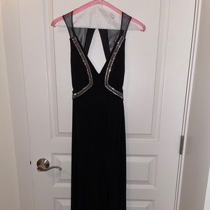 David’s Bridal Black and Silver Gown